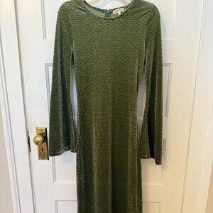 Sister Jane Ghospell Velvet Green Flare Sleeve Maxi Dress
